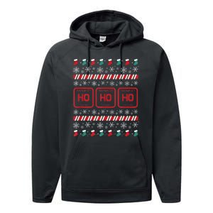 Ho Ho Ho Science Laboratory Ugly Christmas Sweater Lab Performance Fleece Hoodie