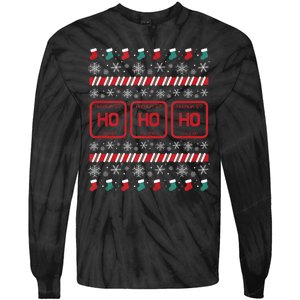 Ho Ho Ho Science Laboratory Ugly Christmas Sweater Lab Tie-Dye Long Sleeve Shirt