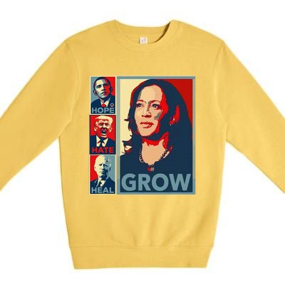 Hope Hate Heal Grow Premium Crewneck Sweatshirt