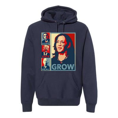 Hope Hate Heal Grow Premium Hoodie