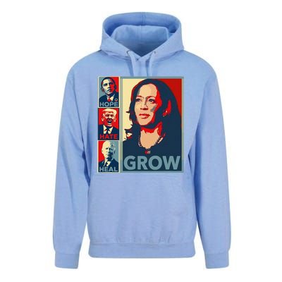 Hope Hate Heal Grow Unisex Surf Hoodie