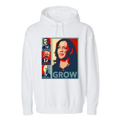 Hope Hate Heal Grow Garment-Dyed Fleece Hoodie