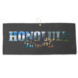 Honolulu Hawaii Hawaiian Islands Surf Surfing Surfer Gift Large Microfiber Waffle Golf Towel