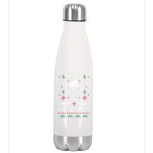 Happy Hockeydays Hockey Xmas Christmas Funny Gift Gift Stainless Steel Insulated Water Bottle