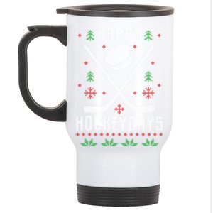 Happy Hockeydays Hockey Xmas Christmas Funny Gift Gift Stainless Steel Travel Mug