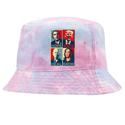 Hope Hate Heal Grow 2024 Tie-Dyed Bucket Hat