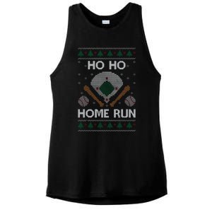 Ho Ho Homerun Baseball Ugly Christmas Party Hitter Gift Ladies PosiCharge Tri-Blend Wicking Tank