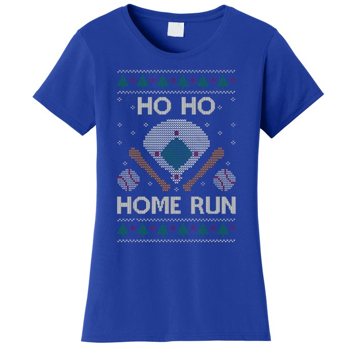 Ho Ho Homerun Baseball Ugly Christmas Party Hitter Gift Women's T-Shirt