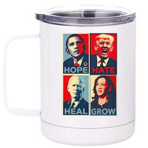 Hope Hate Heal Grow 12 oz Stainless Steel Tumbler Cup