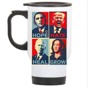 Hope Hate Heal Grow Stainless Steel Travel Mug