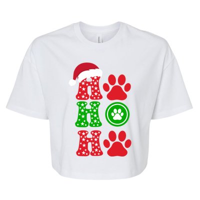 Ho Ho Ho Paw Cute Pet Lover Christmas Holiday Gift Bella+Canvas Jersey Crop Tee