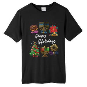 Happy Holidays Hanukkah Feliz Navidad Christmas Kwanzaa Tall Fusion ChromaSoft Performance T-Shirt