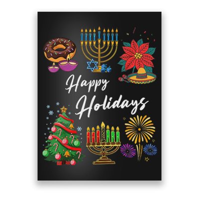 Happy Holidays Hanukkah Feliz Navidad Christmas Kwanzaa Poster