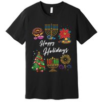 Happy Holidays Hanukkah Feliz Navidad Christmas Kwanzaa Premium T-Shirt