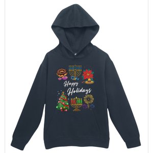 Happy Holidays Hanukkah Feliz Navidad Christmas Kwanzaa Urban Pullover Hoodie