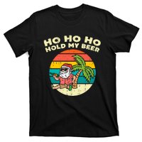 Ho Ho Hold My Beer Santa Beach Christmas In July Drinking T-Shirt