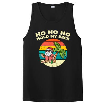 Ho Ho Hold My Beer Santa Beach Christmas In July Drinking PosiCharge Competitor Tank