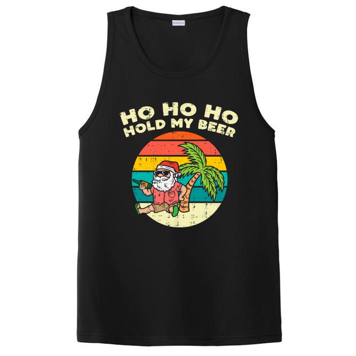 Ho Ho Hold My Beer Santa Beach Christmas In July Drinking PosiCharge Competitor Tank