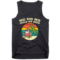 Ho Ho Hold My Beer Santa Beach Christmas In July Drinking Tank Top