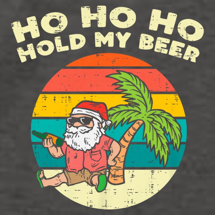 Ho Ho Hold My Beer Santa Beach Christmas In July Drinking Vector Backpack