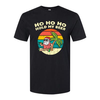 Ho Ho Hold My Beer Santa Beach Christmas In July Drinking Softstyle CVC T-Shirt