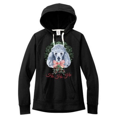 Ho Ho Ho Poodle Christmas Cute Gift Women's Fleece Hoodie