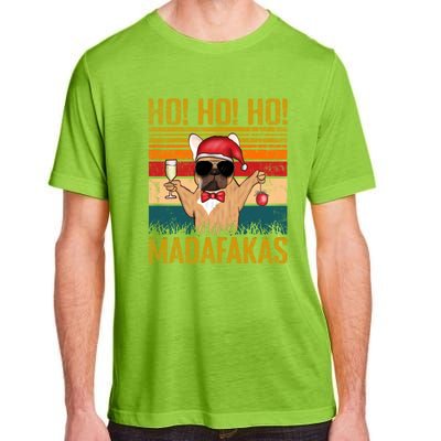 Ho Ho Ho Madafakas Vintage French Bulldog Christmas Cute Gift Adult ChromaSoft Performance T-Shirt