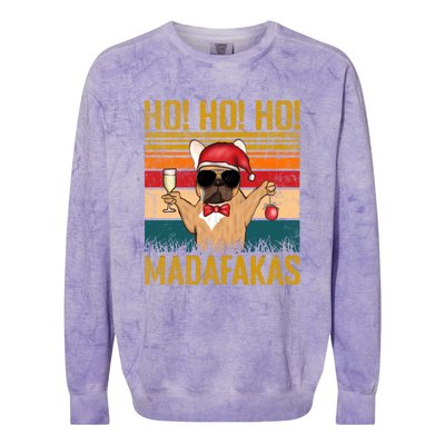 Ho Ho Ho Madafakas Vintage French Bulldog Christmas Cute Gift Colorblast Crewneck Sweatshirt