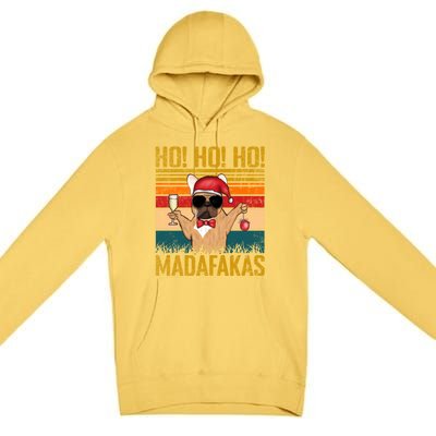 Ho Ho Ho Madafakas Vintage French Bulldog Christmas Cute Gift Premium Pullover Hoodie