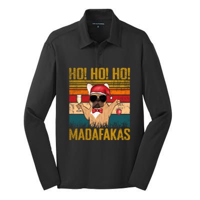 Ho Ho Ho Madafakas Vintage French Bulldog Christmas Cute Gift Silk Touch Performance Long Sleeve Polo