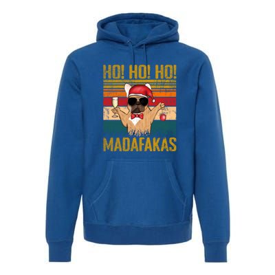 Ho Ho Ho Madafakas Vintage French Bulldog Christmas Cute Gift Premium Hoodie