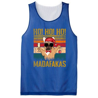 Ho Ho Ho Madafakas Vintage French Bulldog Christmas Cute Gift Mesh Reversible Basketball Jersey Tank