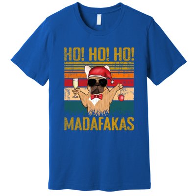 Ho Ho Ho Madafakas Vintage French Bulldog Christmas Cute Gift Premium T-Shirt