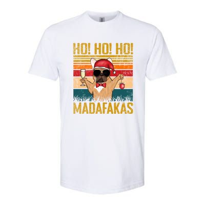 Ho Ho Ho Madafakas Vintage French Bulldog Christmas Cute Gift Softstyle CVC T-Shirt