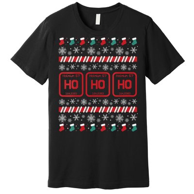 Ho Ho Ho Science Laboratory Ugly Christmas Sweater Lab Premium T-Shirt