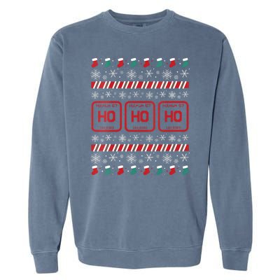 Ho Ho Ho Science Laboratory Ugly Christmas Sweater Lab Garment-Dyed Sweatshirt