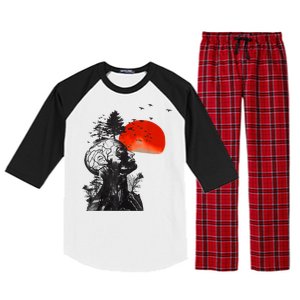 Halloween Hangover Human Tree Graphic Raglan Sleeve Pajama Set