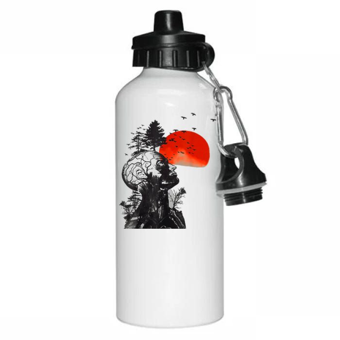 Halloween Hangover Human Tree Graphic Aluminum Water Bottle 