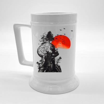 Halloween Hangover Human Tree Graphic Beer Stein