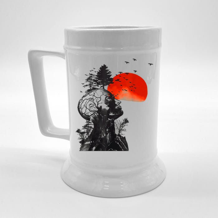 Halloween Hangover Human Tree Graphic Beer Stein