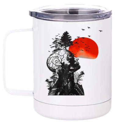 Halloween Hangover Human Tree Graphic 12 oz Stainless Steel Tumbler Cup