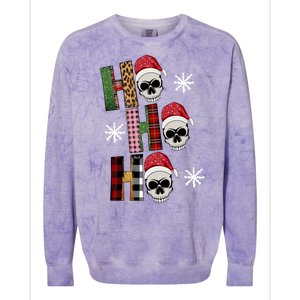 Ho Ho Ho Santa XMas Skulls Colorblast Crewneck Sweatshirt