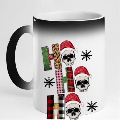 Ho Ho Ho Santa XMas Skulls 11oz Black Color Changing Mug