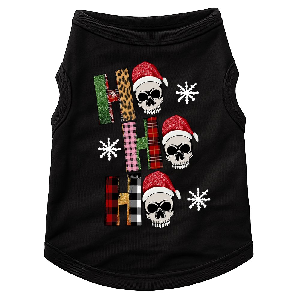 Ho Ho Ho Santa XMas Skulls Doggie Tank