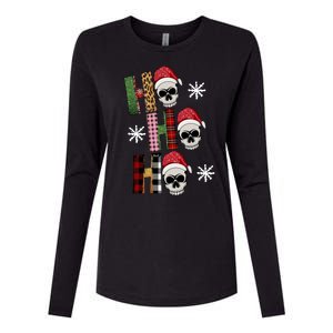 Ho Ho Ho Santa XMas Skulls Womens Cotton Relaxed Long Sleeve T-Shirt