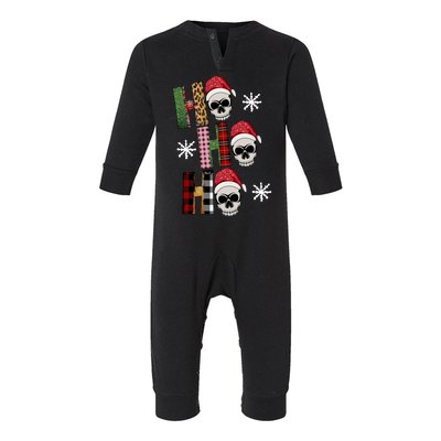 Ho Ho Ho Santa XMas Skulls Infant Fleece One Piece