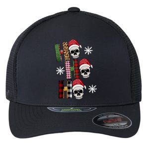 Ho Ho Ho Santa XMas Skulls Flexfit Unipanel Trucker Cap