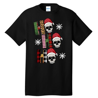 Ho Ho Ho Santa XMas Skulls Tall T-Shirt