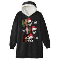 Ho Ho Ho Santa XMas Skulls Hooded Wearable Blanket