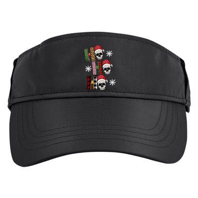 Ho Ho Ho Santa XMas Skulls Adult Drive Performance Visor